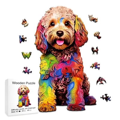 Animal Shaped Wooden Puzzles for Adults – A3 Jigsaw Puzzle with Unique Shapes – Family Games for