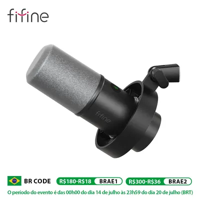 FIFINE Recording XLR Dynamic Microphone with Real-time Monitoring,USB Streaming Mic with Gain Knob/Touch-mute for PC,Mixer-K688