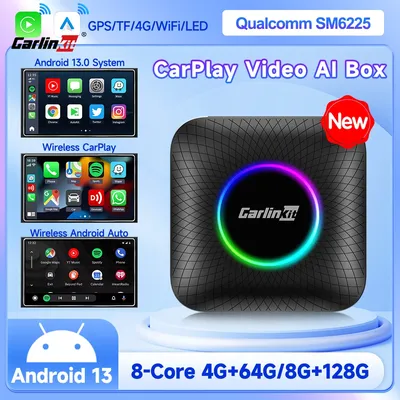 CarlinKit Android 13 Ai Box Snapdragon SM6225 8-Cores Wireless Android Auto CarPlay Adapter Smart TV