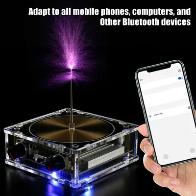 Tesla Coil Music Box Bluetooth Connection Music Coil Touchable Artificial Spark Gap Arc Generator