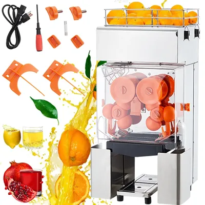 Automatic Commercial Juicer Machine,110V Automatic Feeding Juice Extractor,120W Orange Squeezer for