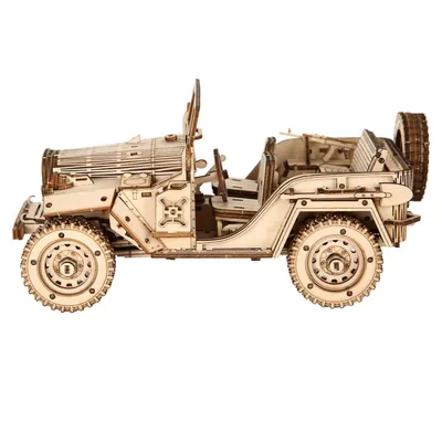 jeep Model DIY 3D Wooden Puzzle Building Block Kits Assembly Toy Birthday Gift For Kids Adult Home