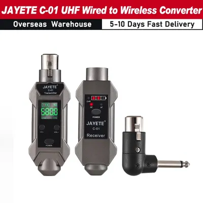 JAYETE C-01 UHF Professional Wired to Wireless Microphone Converter Micphone Transmitter & Receiver