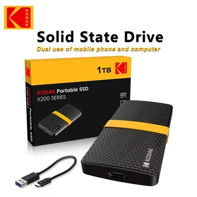 Kodak X200 Portable SSD 1TB USB 3.1 Type C External Drive Hard Disk 512GB 256GB Solid State Drive