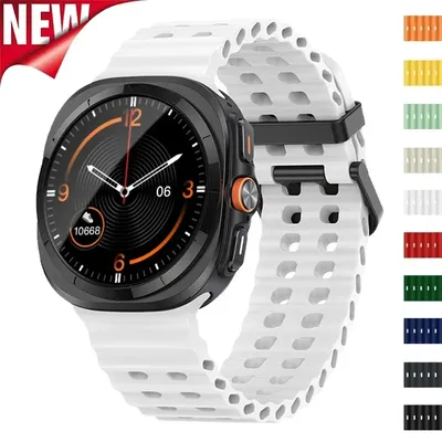 Ocean Strap for Samsung Galaxy Watch 7 Ultra 47mm Quick Fit Sport Silicone Bracelet Wristband for