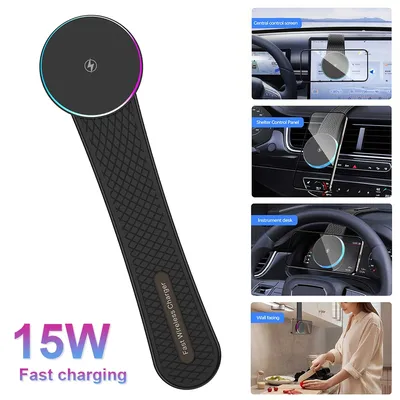 Magnetic Car Wireless Charger Phone Stand Center Console/Dashboard Phone Holder Foldable GPS