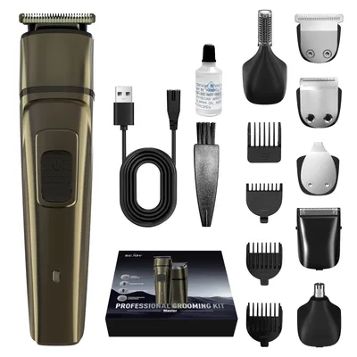 5 in 1 Electric Hair Clippers Men Professional Cordless Hair Trimmer Razors Rechargeable IPX7