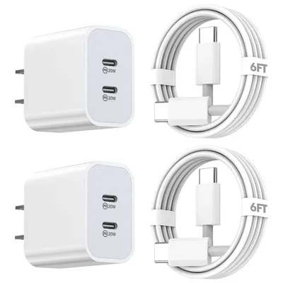 For iPhone 16 Charger,2Pack 40W Dual Port Charger With 6FT USB C to C Fast Charger Cable For iPhone