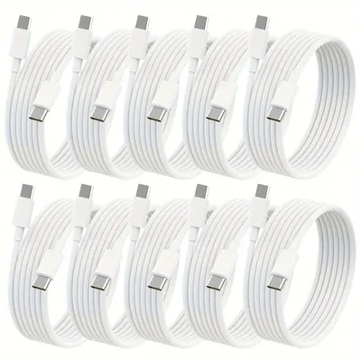 USB C Charger Cable - 10Pack 6FT (60W/3.1A) USB C to USB C Cable Type C Fast Charging Cord for