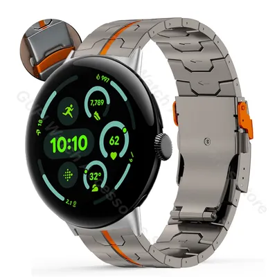 Titanium Men Strap for Google Pixel Watch 3 45mm Band Link Bracelet for GOOGLE PIXEL 3 45MM