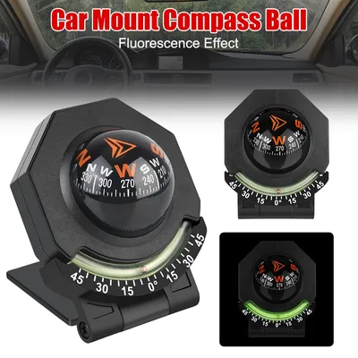 Compass for Vehicle Boat Car Dashboard Compass With Slope Meter 2-In-1 Car Mount Compass Ball High