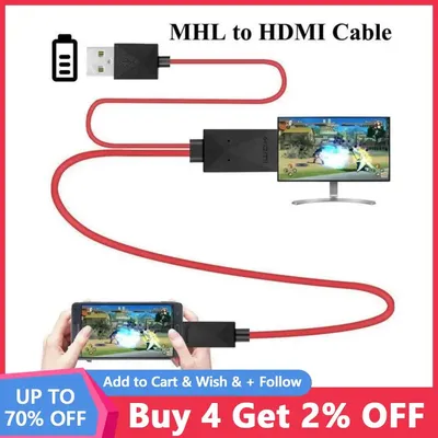 2M MHL To HDMI-compatible Adapter Cable HD 1080P Converter Adapter USB Cable For HDTV TV Digital