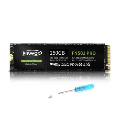 Fikwot FN501 Pro NVMe SSD - M.2 2280 PCIe Gen3.0x4 Internal Solid State Drive, Up to 3,500MB/s, SLC