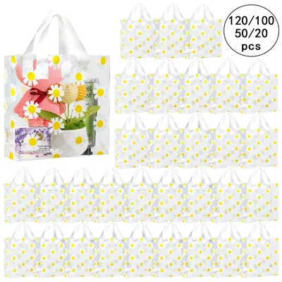 120/100/50/20pcs Gift Tote Bags - Reusable, Christmas Halloween, Clothing Packaging Bags, Shop