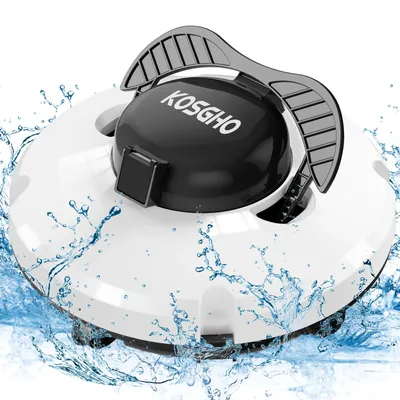 KOSGHO Cordless Robotic Pool Cleaner IPX8 Waterproof Dual-Motor Strong Suction Self-Parking 120Mins