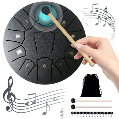 6 Inch 11 Notes Hand Pan Drum Rain Drum Ethereal Drum Music Book Drum Mallets Rain Chime Steel