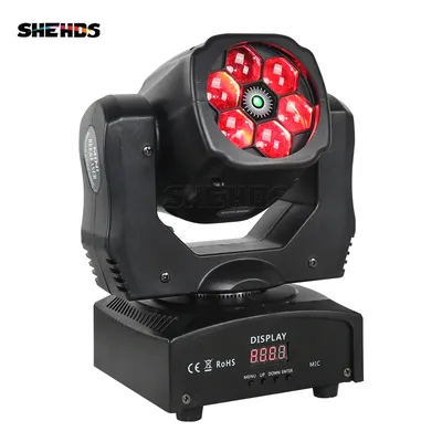 SHEHDS 6X15W RGBW Beam Bees Eyes Moving Head Lighting for DJ Club Patry KTV Concert Light Equipment