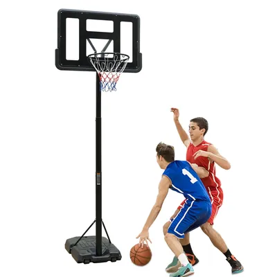 Portable Basketball Hoop Height Adjustabl Hoop Stand 6.6ft 10ft with 44 Inch Backboard and Wheels