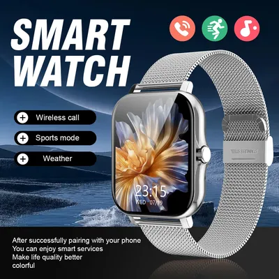 1.83 Size with smart watch, wireless call, compatible with Android and iPhone, fitness tracking