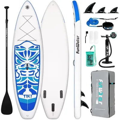 An inflatable ultralight stand up paddle board for all skill levels, suitable for teens and adults.