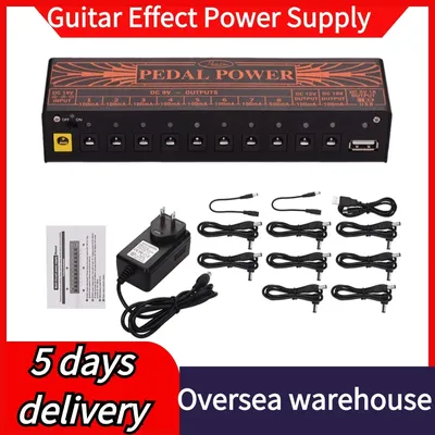 Rowin Compact Size Guitar Effect Power Supply Station 10 Isolated DC Outputs for 9V 12V 18V Guitar