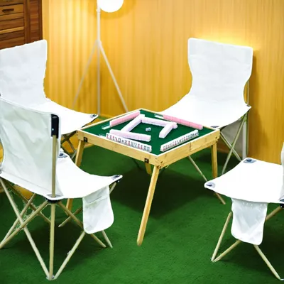 Mahjong Table Family Table Games Portable Travel Mahjong Table Foldable Table with Chinese Mahjong