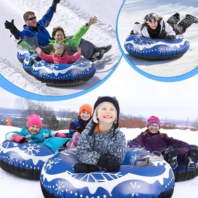 Winter Skiing Ring with Handles Thickened Skiing Cushion Waterproof Winter Inflatable Snow Tube PVC