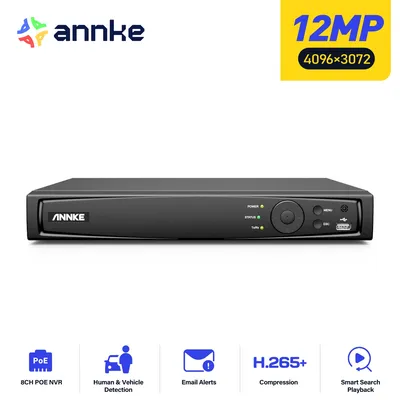 ANNKE 8CH 16CH 12MP POE Video Recorder H.265+ NVR Video Surveillance Security For 2MP 4MP 5MP 6MP