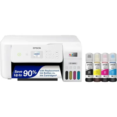 EcoTank ET-2800 Wireless Color All-in-One Cartridge-Free Supertank Printer with Scan and Copy â€“