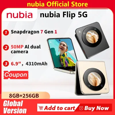 Global Version Nubia Flip 6.9" Snapdragon 7 Gen 1 4310mAh battery 33W charging Pocket-sized foldable