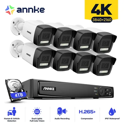 ANNKE H800 8CH 4K Ultra HD POE Network Video Security System 8MP H.265+ NVR 30M EXIR Night Vision