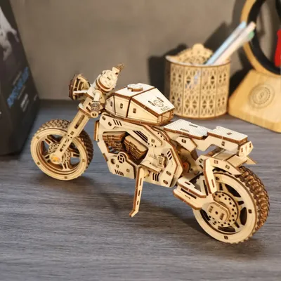 3D Wooden Puzzle Motorcycle Model Kits To Build Wooden Construction Handmade Craft Unique Gift