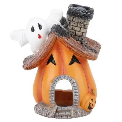 1pcs/1 set Simulation Resin Smiley Pumpkin House Decoration Halloween Aquarium Pumpkin Scene Layout