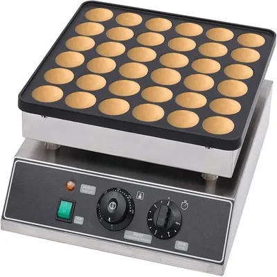 Commercial Electric Waffle Machine 36 Grids Mini Dutch Pancake Baker Maker Pancake Pan 110V 36 Holes