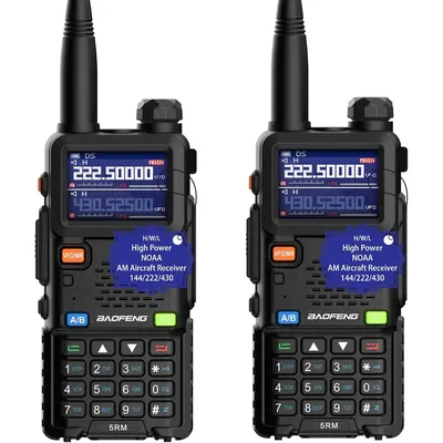 2PCS Baofeng 5RM Radio High Power Long Range Walkie Talkies NOAA Weather Copy Frequency 999CH USB C