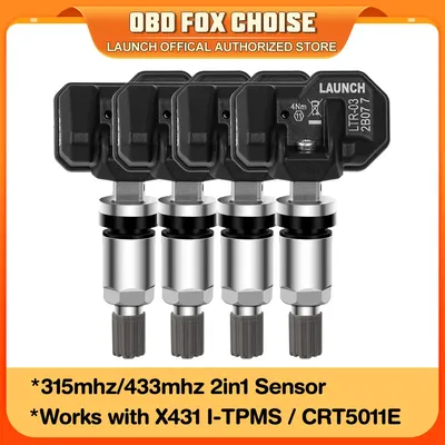 LAUNCH FR Sensor 433 315MHZ TPMS Sensor 4pcs/lot Tire Repair Tool Scanner Tire Pressure Monitor