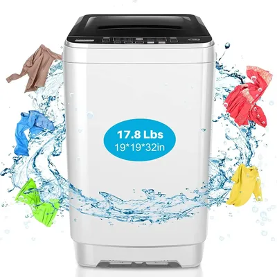 Portable Washing Machine 17.8Lbs Capacity Portable Washer with Drain Pump 2.3Cu.ft Full-Automatic