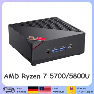 ACEMAGIC AM06 Pro Gamer Mini PC AMD Ryzen 7 5700/5800U Windows 11 Mini Desktop Computer 16GB DDR4