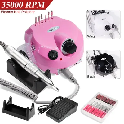 35000RPM Electric Nail Drill Machine Manicure Pedicure Professional Nail Lathe Low Noise Cutters
