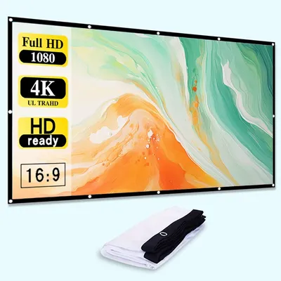 120 inch 16:9 foldable, washable, wrinkle resistant portable soft screen without punching,