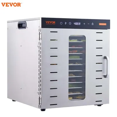 VEVOR 10 Trays Food Dehydrator Stainless Steel Machine 800W/1000W Household Vegetables Fruit Dryer