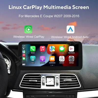 Linux Wireless Apple CarPlay Android Auto HiCar For Mercedes Benz E Coupe W207 2009~2016 Upgrade The