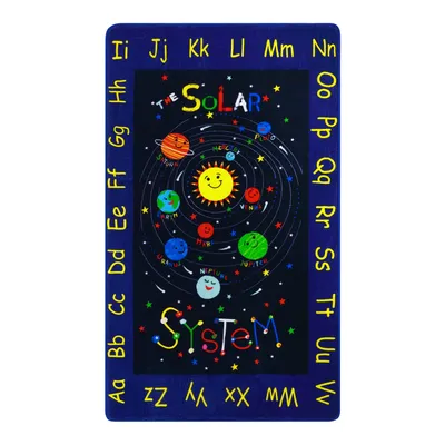 Kids Educational Learning Carpet 8x10 Large Nursery Playmat Kidsroom Rug Non-Slip Ultra-Soft Galaxy