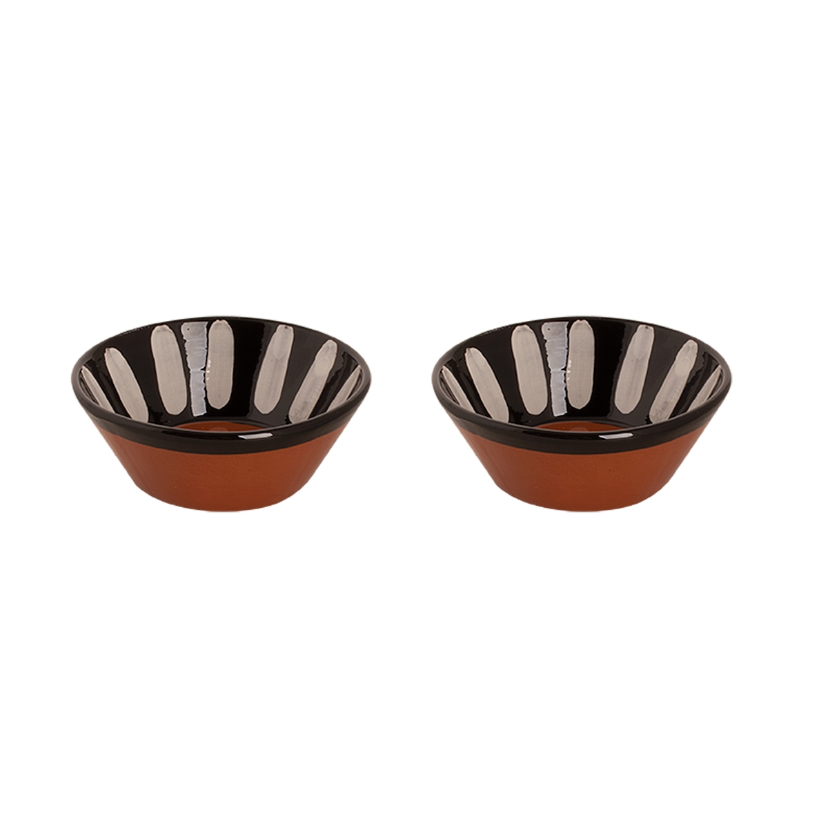 Colori Del Sud Schale Mezquita 18 cm 80 cl Braun Schwarz Weiß Steingut 2 Stück Image