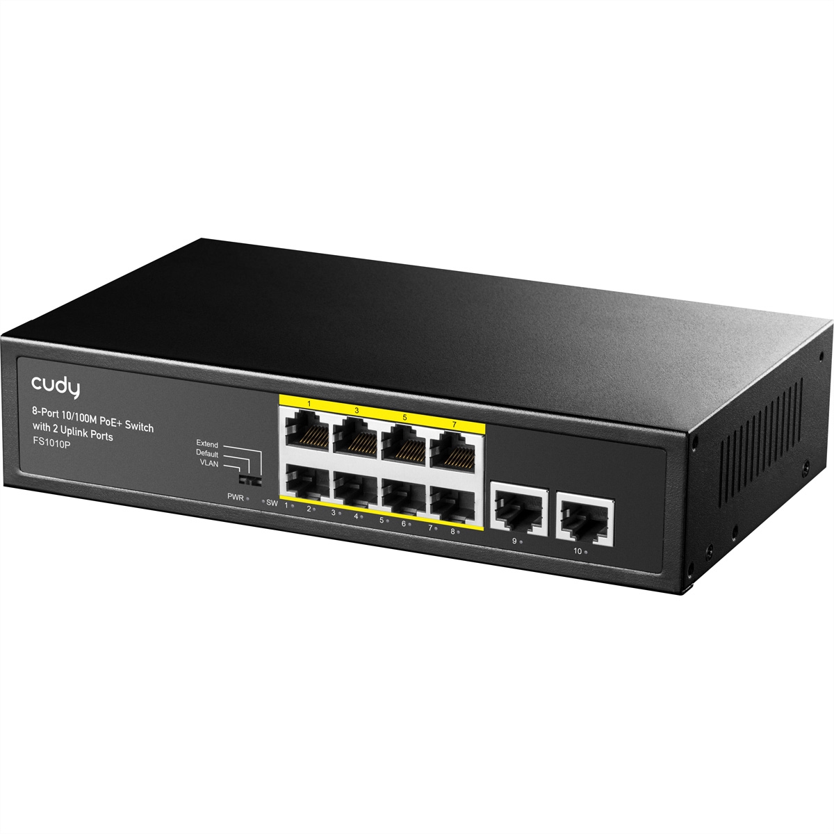 CUDY FS1010P 8-Port 10/100M PoE+ Switch 2 Uplink Ports 120W Image