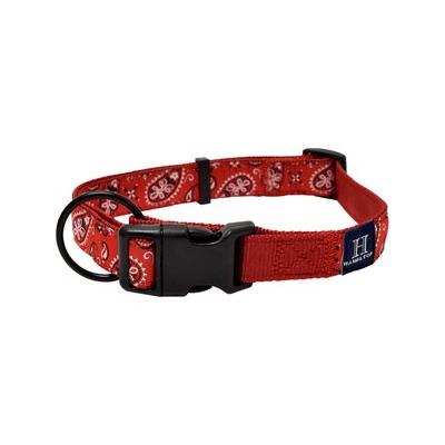 Hamilton A Day Together Ribbon Overlay Nylon Standard Dog Collar, Red Bandana, Medium/Large: 18 to 26-in neck, 1-in wide