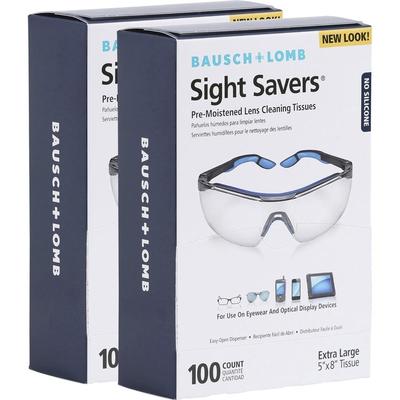 Bausch + Lomb Lens Cleaning Tissues, Pre-Moistened, 5" x 8", 200/BD (BAL8574GMBD) Pack of 200 Bausch & Lomb