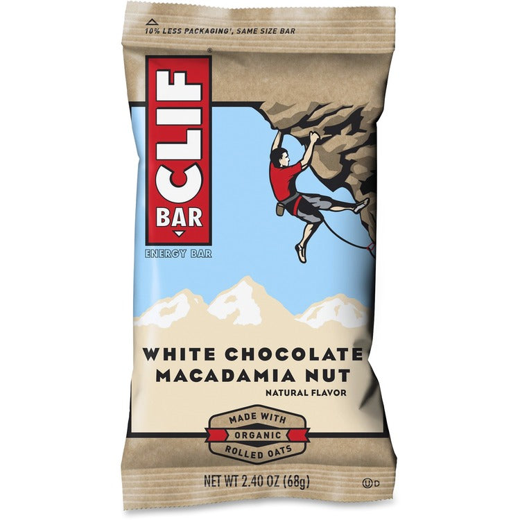 Clif Bar Energy Bar, White Chocolate Macadamia Nut, 2.4 oz, 12/Box (CBC161009) Box of 12 CLIF® Bar Snack Bars