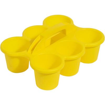 Deflecto Antimicrobial Kids 6 Cup Caddy - 6 Compartment(s) - 5.3", x 12.1" x 9.6" Depth (DEF39509YEL) Each deflecto® Storage Caddy