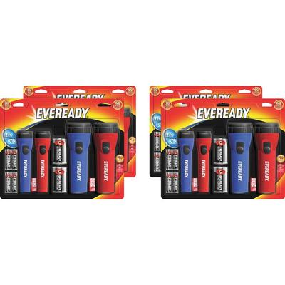 Eveready LED Flashlight Combo Pack, Bulb, D, Red, Blue (EVEEVM5511SCT) Case of 4